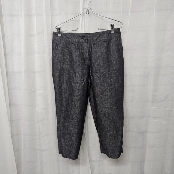 Pendleton Gray Linen Blend Cropped Casual Preppy Pants 6 - Picture 1 of 16